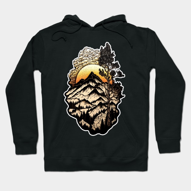 Cloudy Appalachian Trail Mountain Sunset by gnarly Hoodie by ChattanoogaTshirt